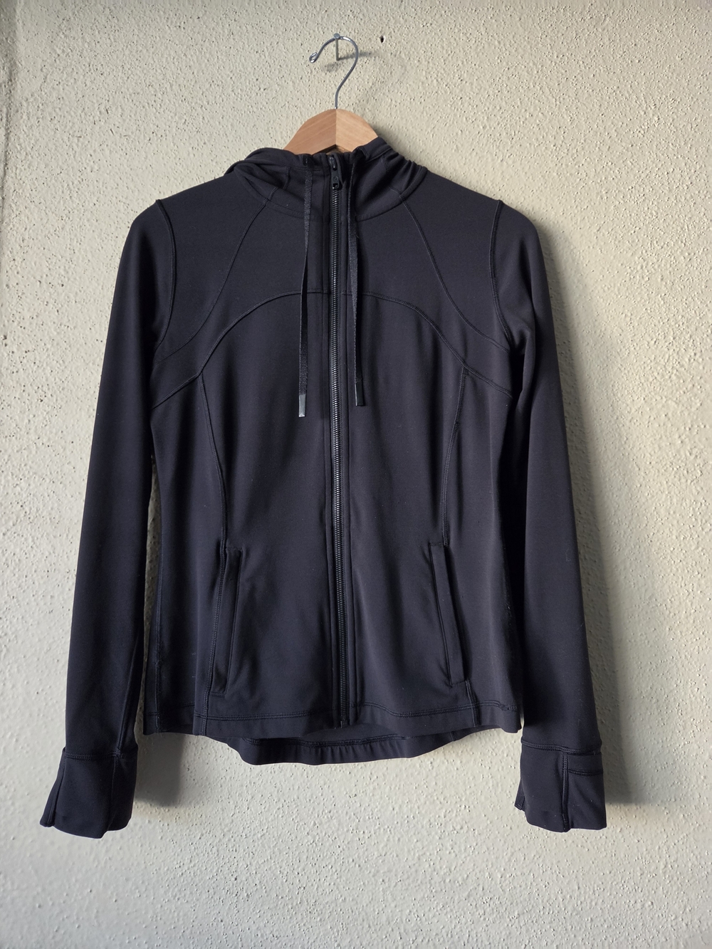 Lululemon Jacket Womens 10 Full Zip Hooded Black Running